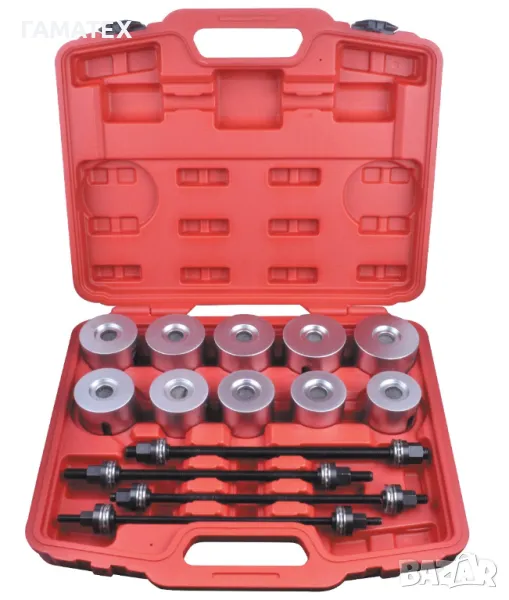 Инструменти демонтаж и монтаж на лагери, уплътнения, тампони и селенови втулки - комплект 26 ч., 500, снимка 1