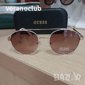 Кафяви слънчеви очила Guess Кръгли Бели рамки, снимка 1