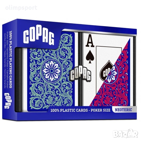 Карти за игра Copag Neoteric Double Red Blue Jumbo 100% plastic нови , снимка 1