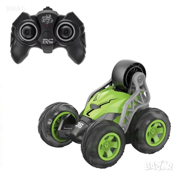 Превозно средство с дистанционно управление, въртящо се на 360° и със зелена светлина S_1230138, снимка 1