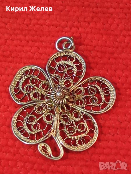 СРЕБЪРНО ЦВЕТЕ ФИЛИГРАН ГРАНУЛАЦИЯ РЪЧНА МАЙСТОРСКА СТАРА ИЗРАБОТКА 16721, снимка 1