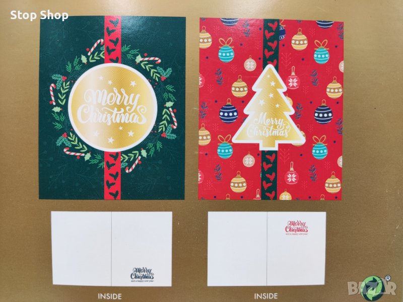 5броя луксозни коледни картички с 5плика , снимка 1