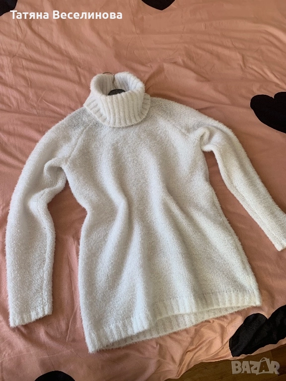 Бял пухкав пуловер H&M, снимка 1