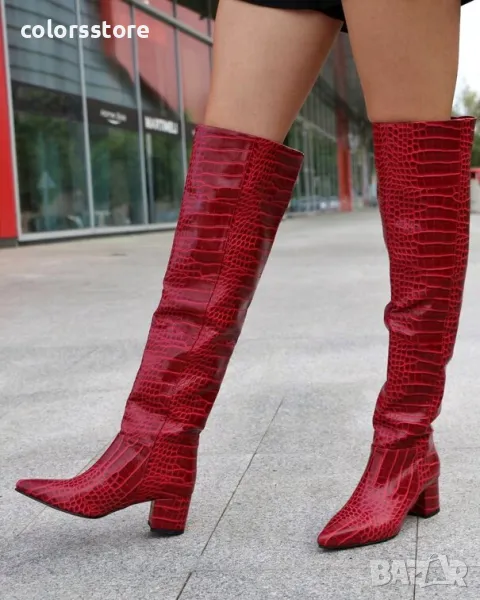 Ботуши на ток - бордо крок - KR200, снимка 1