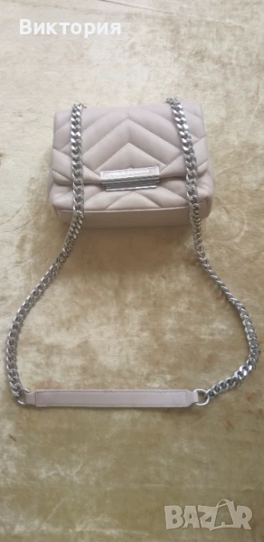 Оригинална чанта Armani Exchange – малък размер | Цвят: светло бежово-розов, снимка 1