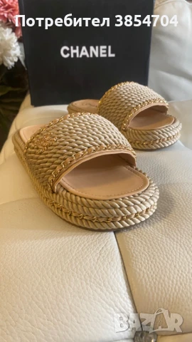Чехли Шанел*н.38*Chanel braided slippers, снимка 5 - Чехли - 51026486