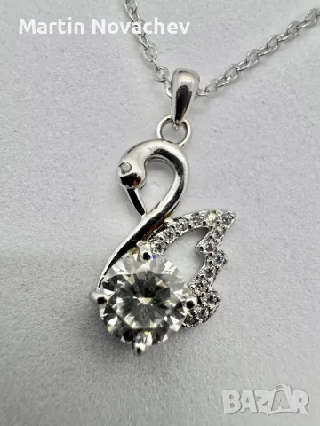 Сребърно колие с мойсанит (Диамант) 1 карат, снимка 9 - Колиета, медальони, синджири - 50106807