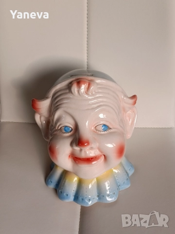 Ретро порцеланова касичка във формата на глава на клоун от Англия. , снимка 7 - Колекции - 52842058