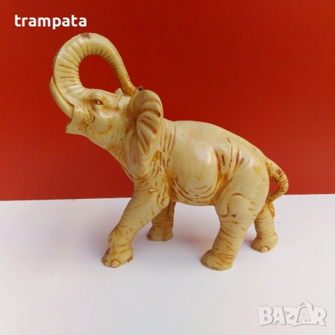 НАЙ ДОБРАТА ОФЕРТА Стара фигура на слон от  алабастър 25см.