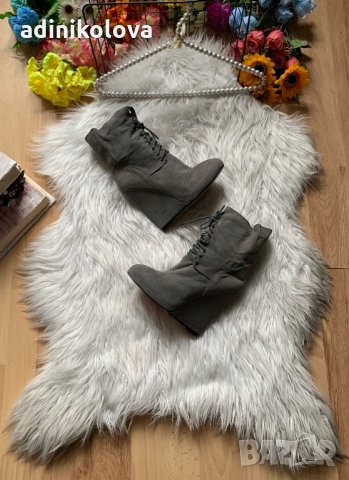 Велурени боти на платформа, снимка 1