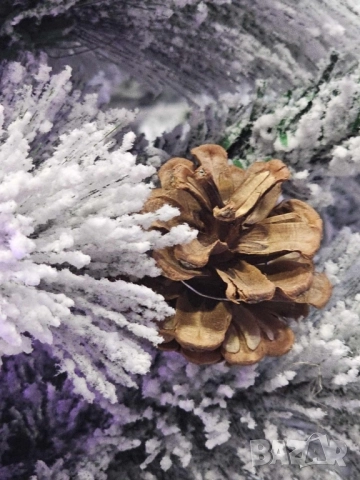 Изкуствено борче/елха със заскрежени иглички, снимка 5 - Декорация за дома - 52309598