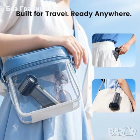 Нов мини Портативен турбо вентилатор 5.3 m/s, 0–199 контрол, нисък шум, снимка 5 - Друга електроника - 53697732