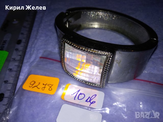 ЕФЕКТНА СРЕБРИСТА ВИНТИДЖ  - АРТ ГРИВНА с ФАСЕТИРАН КРИСТАЛ 9278, снимка 5 - Гривни - 41265151