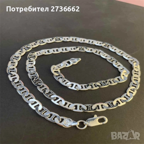 Сребърна верижка " Mariner " , снимка 6 - Колиета, медальони, синджири - 52462331