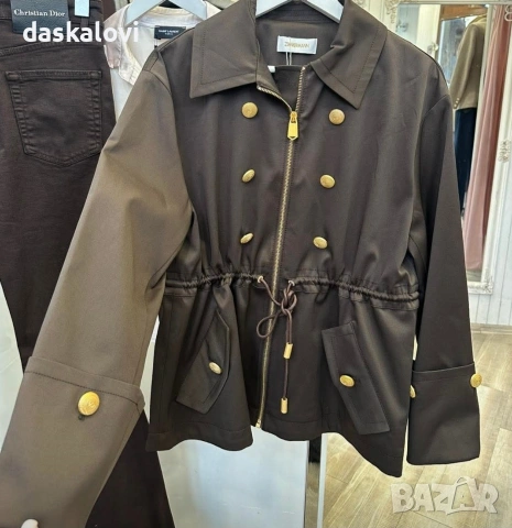 Бутикава яке тъмно кафяво