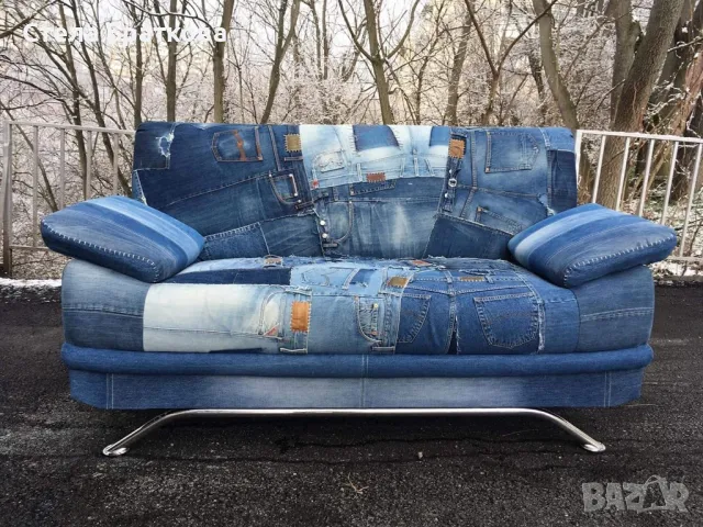 Дънков диван / Мека мебел / Ръчно изработени дамаски, снимка 2 - Дивани и мека мебел - 47303349