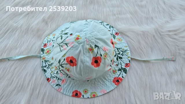 Бебешка шапка с връзки  4-9 месеца , снимка 9 - Бебешки шапки - 51013639