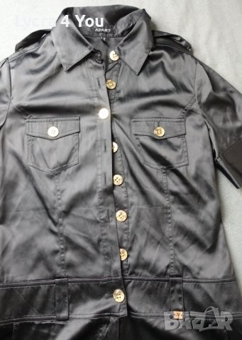 Apart S/M къс дамски черен гащеризон от сатен, снимка 3 - Гащеризони - 40940777