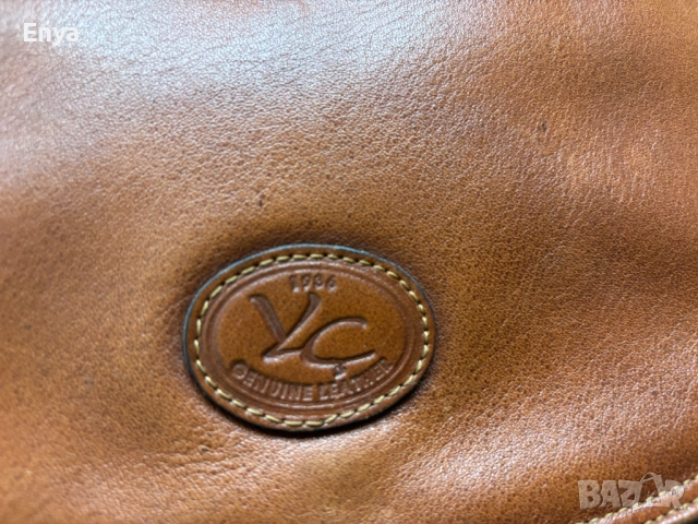 Дамска чанта за през рамо от естествена кожа - цвят брик, снимка 5 - Чанти - 53572935