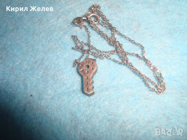 ФИНО СРЕБЪРНО КОЛИЕ - КЛЮЧЕ с ЦИРКОНИ и СРЕБЪРНА ВЕРИЖКА 925 АРТ БИЖУ 24654, снимка 8 - Колиета, медальони, синджири - 34635483