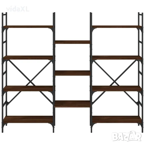 vidaXL Етажерка за книги кафяв дъб 160x28,5x136,5 см инженерно дърво, снимка 5 - Етажерки - 56148072