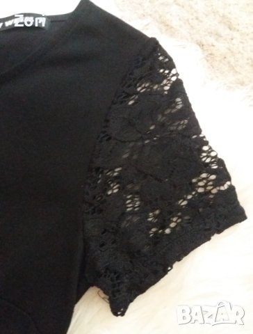 СТРАХОТНА черна рокля с черна дантела , снимка 2 - Рокли - 42143316