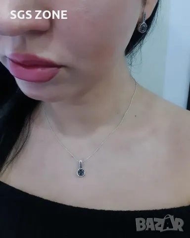 Обеци с Естествен Диамант, снимка 3 - Обеци - 49621777