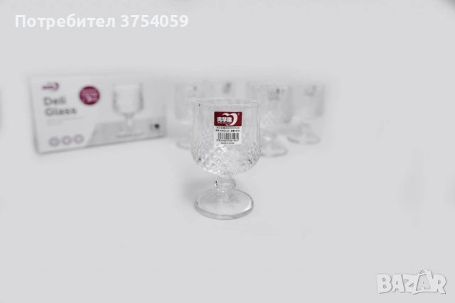 Комплект от 6 бр. чаши за вино със столчета за елегантно сервиране