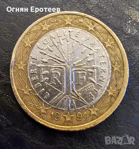 Френска Евро монета от 1 Евро- дървото на живота, снимка 2 - Нумизматика и бонистика - 53785171
