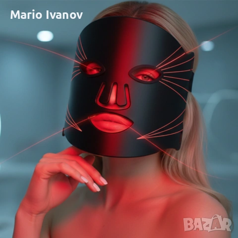 LED Маска за лице със 7 светлинни режима – Домашна фототерапия за по-чиста и спокойна кожа, снимка 3 - Други - 53401376
