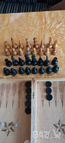 Стара табла с шах, снимка 5 - Антикварни и старинни предмети - 50928949