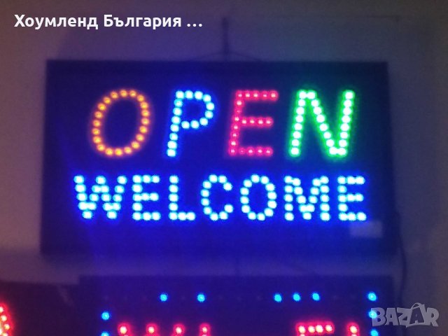 Светеща табела OPEN WELCOME, снимка 2 - Витрини - 40577755