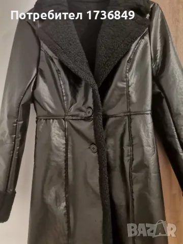 Черно кожено палто 