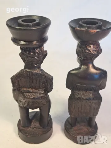 африкански свещници от абанос  22/2, снимка 5 - Декорация за дома - 49180914