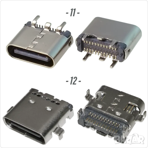 Букса конектор USB Type-C  14 / 24 pin , USB 3.1 , USB 3.2 SMT Connector, снимка 7 - Ремонт на друга електроника - 40051789