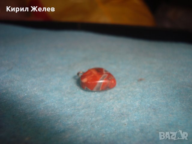 СКЪПОЦЕННО СЪРЧИЦЕ ПОЛУСКЪПОЦЕНЕН НАТУРАЛЕН МИНЕРАЛ АРТ МЕДАЛЬОН 26651, снимка 5 - Колиета, медальони, синджири - 34777455