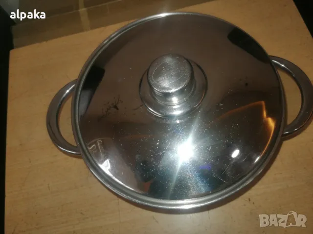 Италианска 5-литрова тенджера алпака, двойно дъно, снимка 2 - Съдове за готвене - 50315247