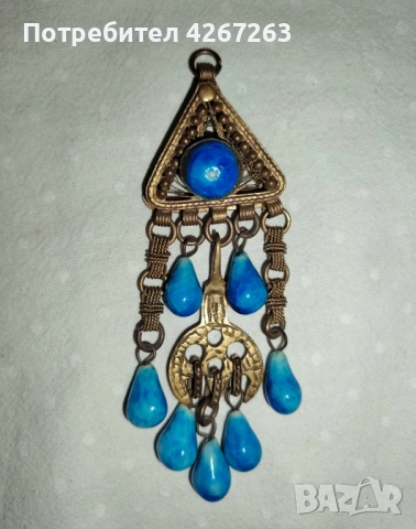 Стара египетска възрожденска висулка за огърлица, снимка 3 - Антикварни и старинни предмети - 53192939
