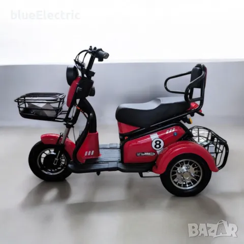 Двуместна електрическа триколка blueElectric Pudding 1800W | 48V | 23Ah | RED, снимка 6 - Мотоциклети и мототехника - 49745641