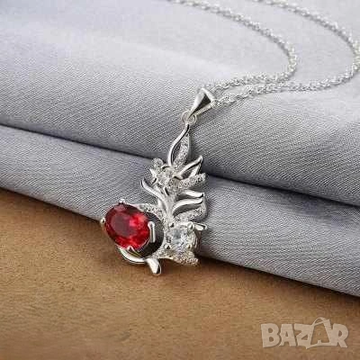 Стилно колие с червен гранат