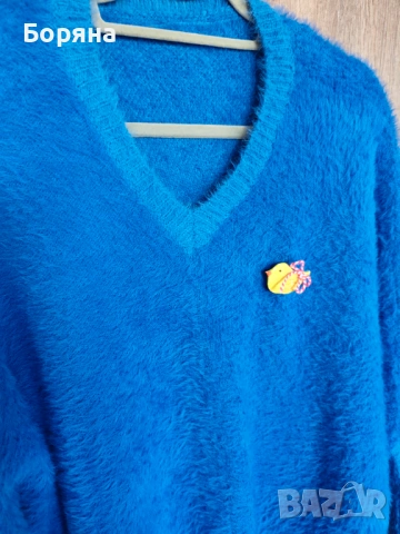 НАМАЛЕН - Нов пухкав пуловер бутик Vision с брошка, снимка 13 - Блузи с дълъг ръкав и пуловери - 38572644