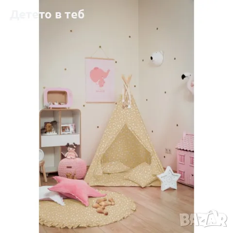 Палатка игу бежови звезди, снимка 1