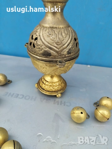 Старо бронзово кандило, снимка 4 - Антикварни и старинни предмети - 53175003