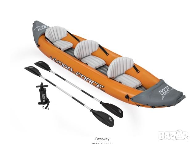  спортен каяк  185х100 см.Bestway75132 до 250 кг  Оранжев Надуваем каяк  65132, снимка 2 - Водни спортове - 35994181
