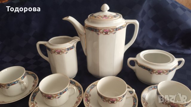 Порцеланов старинен сервиз за кафе, снимка 2 - Антикварни и старинни предмети - 36003491