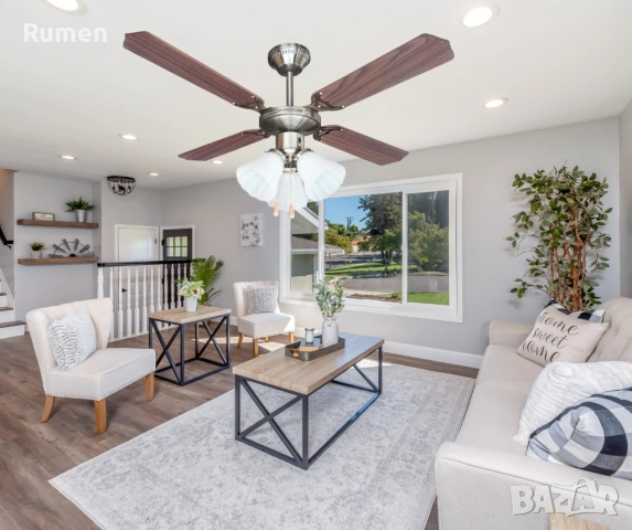 Вентилатор 42’’ Muhler, таванен, осветление , снимка 2 - Вентилатори - 53434990