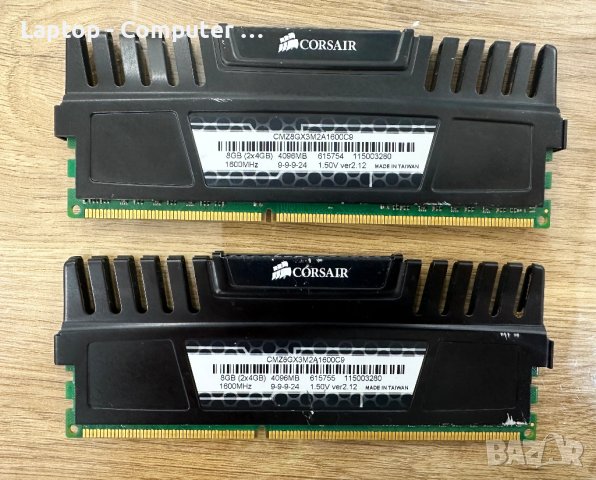 Corsair VENGEANCE 8GB (2x4GB) DDR3 1600MHz, снимка 2 - RAM памет - 44482966