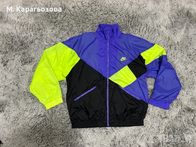 Мъжки винтидж 90s Nike color block windbreaker tracksuit, Размер XL, снимка 2 - Спортни дрехи, екипи - 52554432
