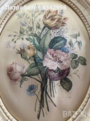 Vintage. Копринена картина в рамка., снимка 3 - Антикварни и старинни предмети - 51392681