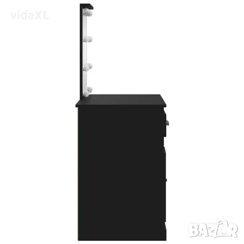 vidaXL Тоалетка с LED лампи, черна, 90x42x132,5 см, снимка 6 - Тоалетки - 56148152